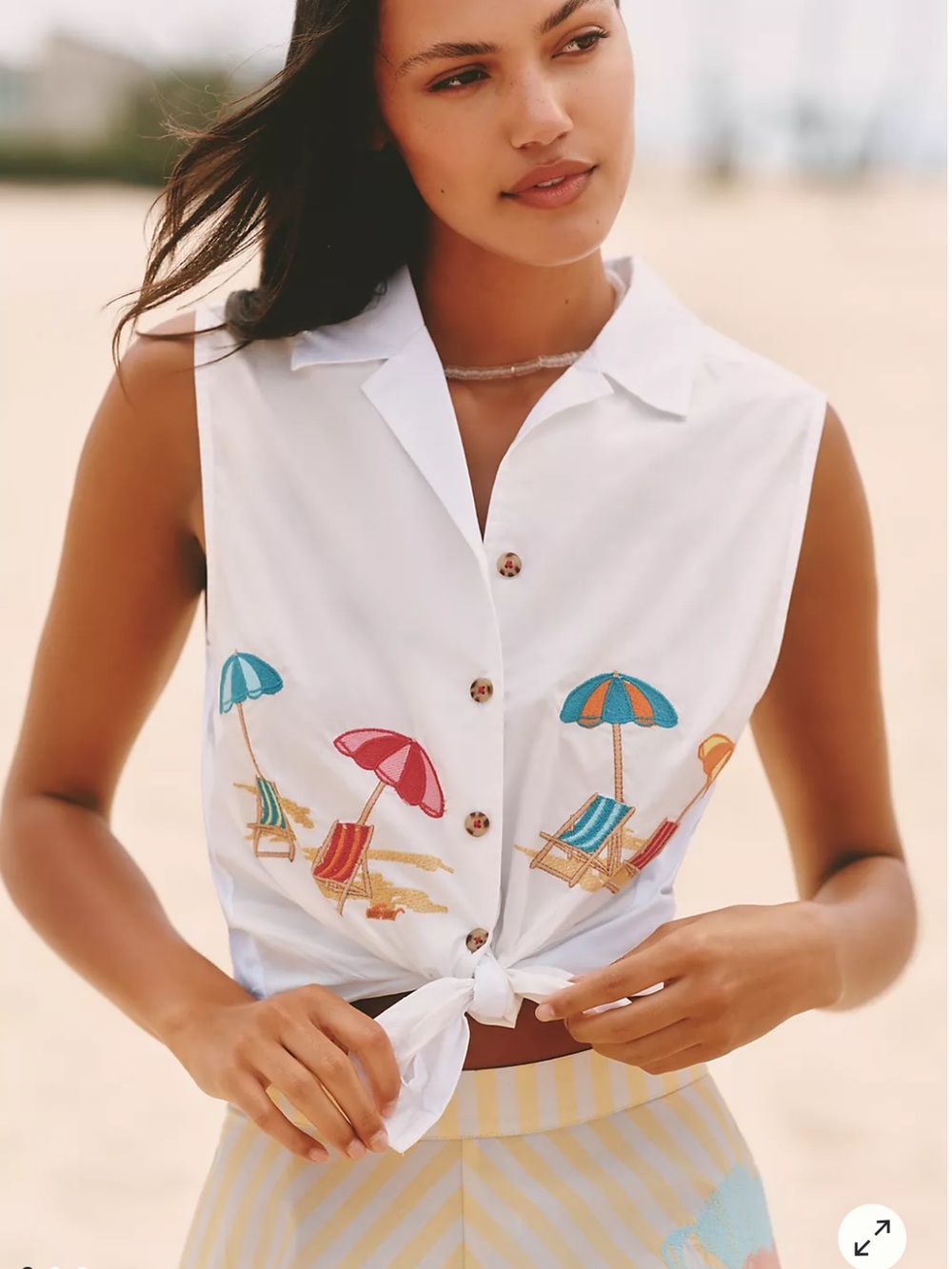 Celandine Embroidered Button Down shirt
